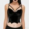 Europäisches & Amerikanisches Gotisches Samt Fischgräten Camisole - Y2K Sexy Schlankmachendes Korsett Top