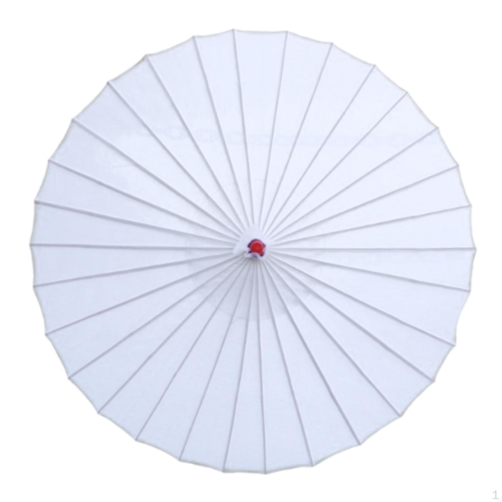 

32-дюймовый китайский зонт с деревянной ручкой, для фестивалей белый