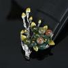 Retro Natural Agate Brooch High-end Classical Temperament Literary and Versatile Plant Pin Coat Cardigan Corsage Accessories