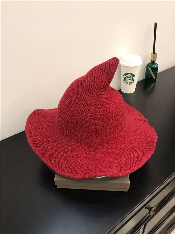 Temperamental Big Brim Witch Hat - Knitted Halloween & Christmas Style for Women