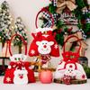 Xmas Gift Bags Snowman Candy Pouches Merry Christmas Favor Pouches with Handle for Xmas Christmas Apple Candy Gift Bags
