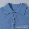 Mink Samt Herren Polo Kragen Wabenmuster Strick Wollpullover