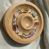 Colorful candies are natural treasures10mm Women's bracelet with aquamarine, amethyst, pink citrine, yellow citrine, and strawberry crystal,