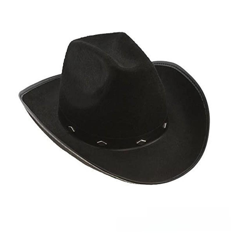 Rivet Decorated Stylish Leather Cowboy Hat With Wide Brim For Daily Outdoor Wear