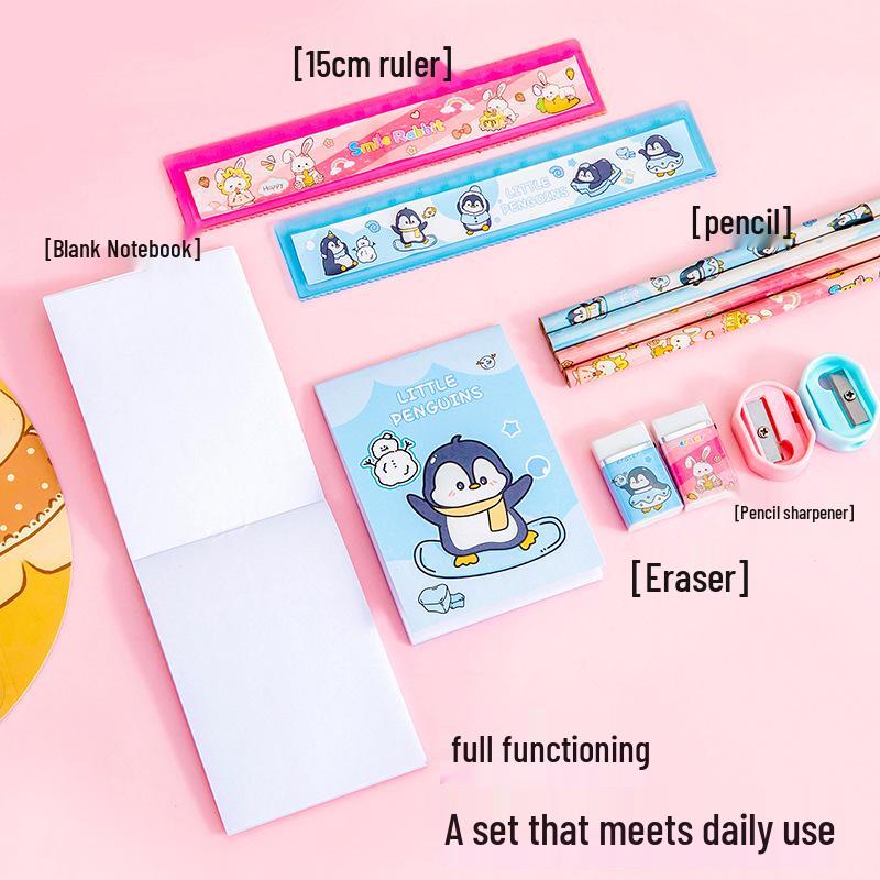 June 1 Six-Piece Cute Stationery Set for Kids, Perfect Back-to-School Gift for Elementary Students