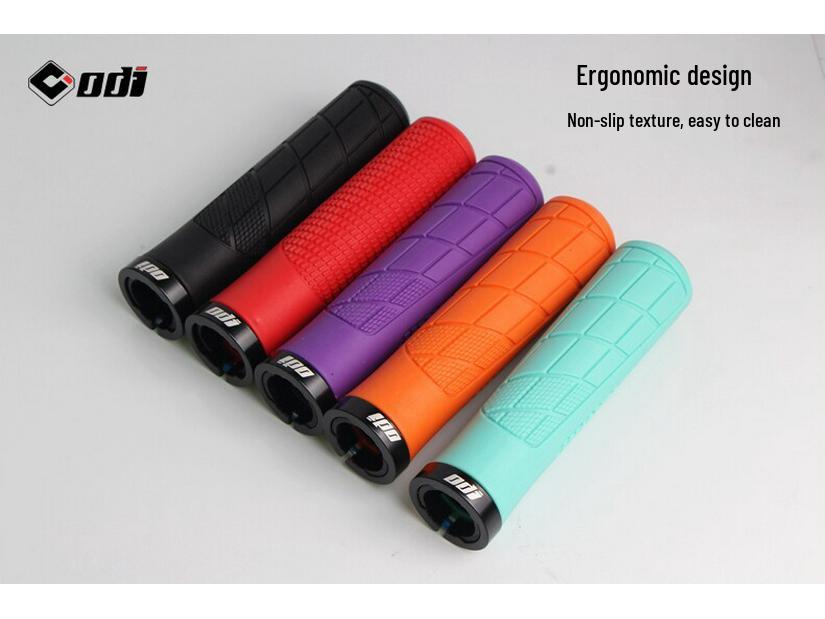 American ODI Anti-Slip Shock-Absorbing Lock-On Rubber Grips for Mountain, Fixed Gear, and Folding Bikes