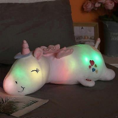 60cm Niedliche Leuchtende LED Licht Einhorn Plüschtiere Liebliches Leuchtendes Tier Einhorn Kissen Stoffpuppen Für Kinder Kinder Weihnachtsgeschenke
