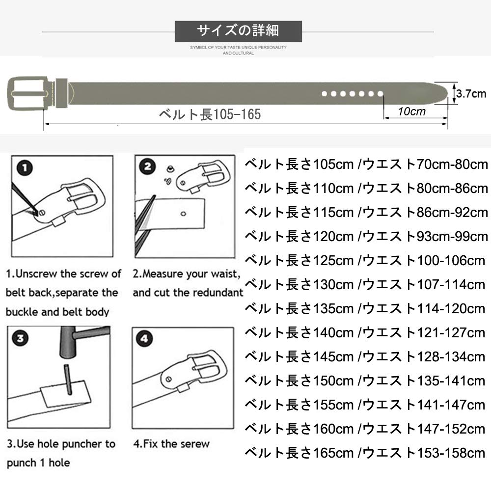 JingHao Plus Size Genuine Leather Stylish Casual Jeans Work Belt in Brown Regular and Large Sizes Length Men's Belt, Belt, Belt, & Black, 105-160cm