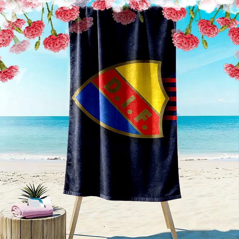 Djurgardens IF Print Beach Towel, Large Soft Quick Dry Towel for Beach Camping Swimming