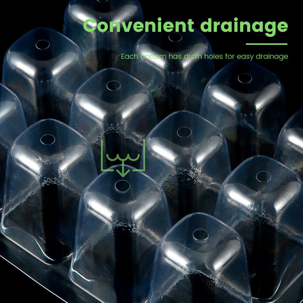 6 Stück Anzuchtschalen 12 Löcher Kunststoff Pflanzensamen Anzuchtbox Gemüse Blume Pflanzentöpfe Anzuchtbox für Garten Außen