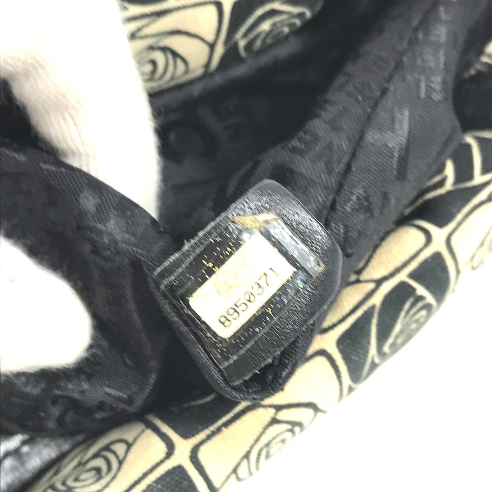 CHANEL Coco ball Camellia CC CC Mark Shoulder Bag Tote Bag Canvas Black/White
