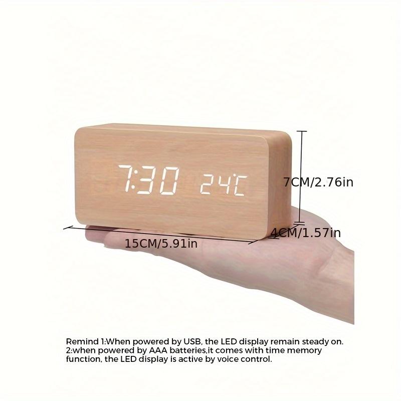 

1 шт. простые модные деревянные часы-будильник для жизни, декоративное искусство для спальни, кабинета, дома, прикроватный будильник, питание от USB, может быть подарком