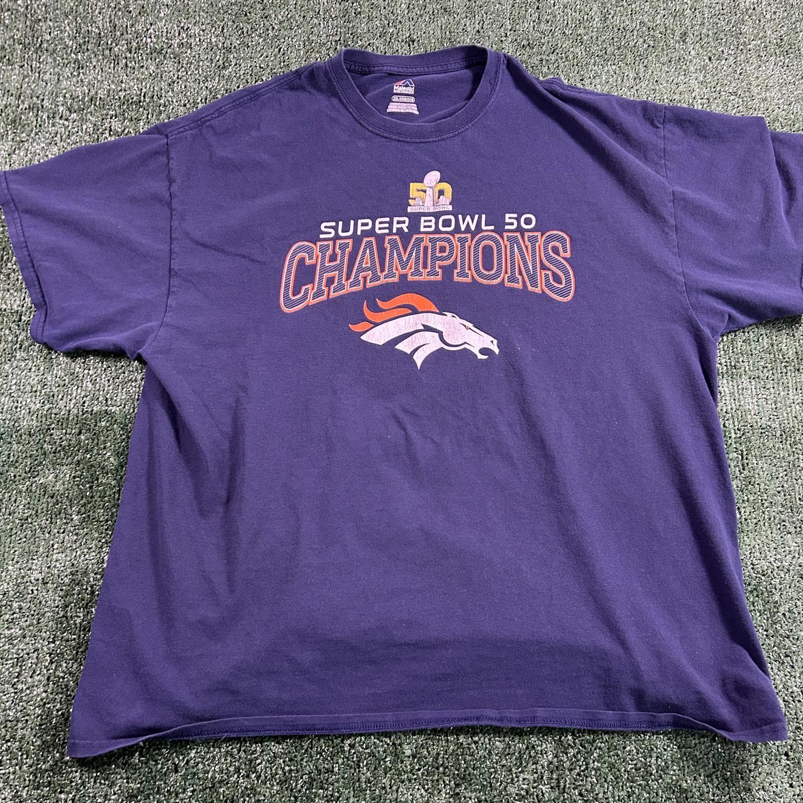 Men s Denver broncos Super Bowl 50 Champions T-Shirt. XXL S