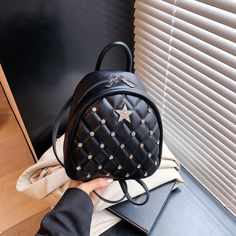Premium Rhombus Backpack Women's New Fashion Versatile Casual Bag Small Backpack