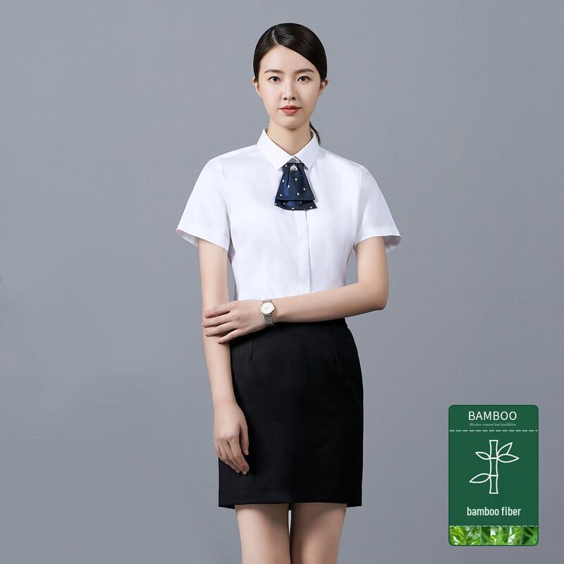 

Luomeng Women s Short Sleeve Business White Shirt 175/40