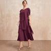 Elgeant Chiffon Mother Of The Bride Dresses Irregular Layered Petal Sleeve Flowy Maxi Dress Party Wedding Guest Dress Plus Size