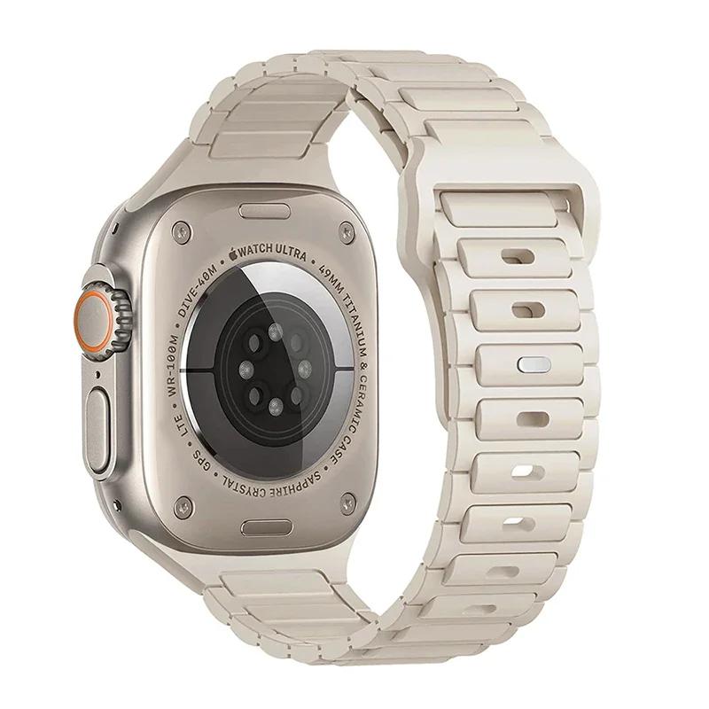 Silicone Strap for Apple Watch Band Ultra 49mm 46mm 45mm 44mm 42mm 41mm 40mm Wristband iwatch Series 10 9 8 7 6 SE 5 4 Bracelet