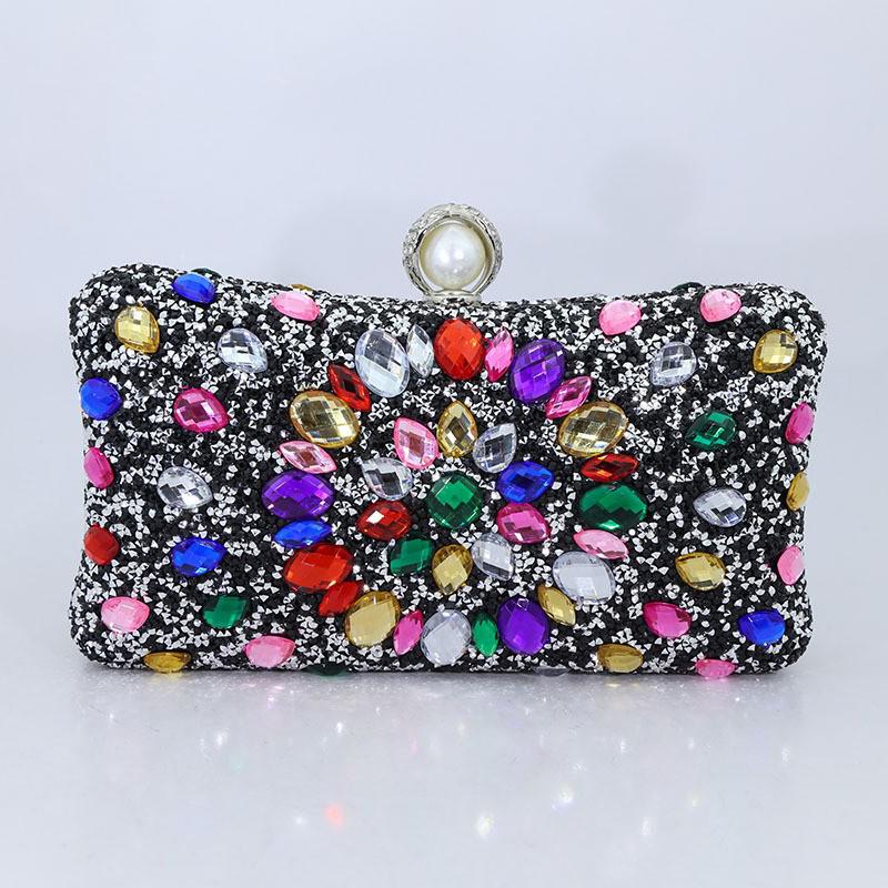 Damen Abend-Clutchtasche mit Diamantbesatz