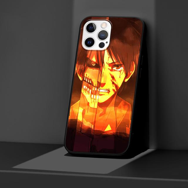 Pouzdro Attack On Titan Anime pro Iphone 14 11 13 Pro Max 12 Mini Xr 7 8 Plus Se 2020 Xs 6 6s + Coque Black měkký obal na telefon