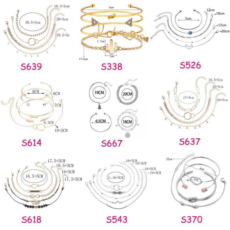 Criativo Mulher Menina Novo Vintage Boêmio Joias Acessórios Pulseiras Bangles Conjunto Lua Flor Contas Charmoso Quente Senhora