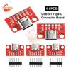 1-5 Piezas Placa de Conector USB 3.1 Tipo C USB3.1 16 Pines Placa PCB de Prueba Adaptador Conector Hembra Placa de Expansión con Conector de Pines