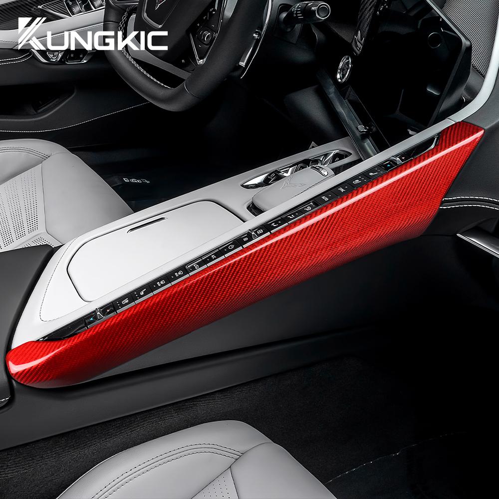 Real Hard Carbon Fiber Sticker For Chevrolet Corvette C8 2020 2025 2025 2025 2025 Car Center Console Side Interior Accessories