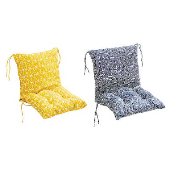 High Back Chair Cushion Geometric Print Rocking Chair Cushion Seat And Back Cushion with Straps for Outdoor Patio Chair