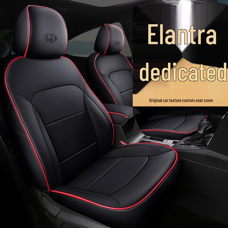 OMN Custom Full-Cover Sports Leather Seat Cover for Modern Elantra - All Seasons