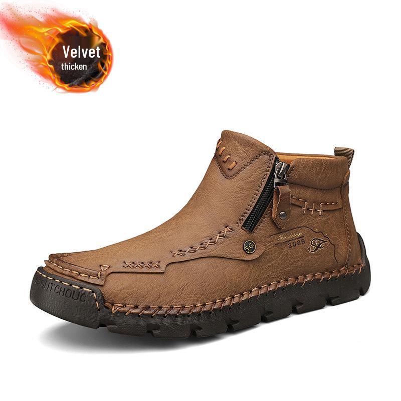 

Мужские ботинки martin: Осенне-зимние повседневные ботильоны на молнии больших размеров, ручной строчки и с бархатной подкладкой. 47