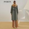 PORTS Women's 100% Cashmere Long-Sleeve Mid-Length Coat
