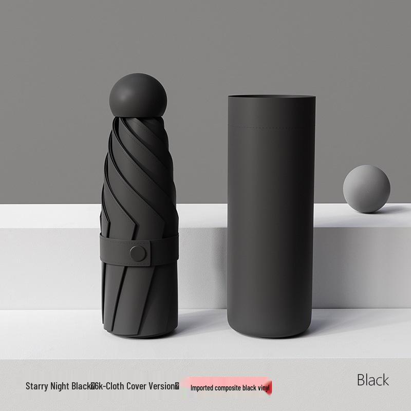 Compact Five-Fold Umbrella: Portable Pocket Sunshade & Rain Parasol for Women, Anti-UV Sunscreen Protection.