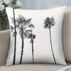 Schwarze Palme Kissenbezug 2D Gedrucktes Polyester Sofakissenbezug – Küsten-Venedig-Strand-Stil Dekor 40x40cm