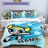 3pcs The Powerpuff Girls2 Cover Set - Personalized Name, HD Printed Bedding with 1 Cover and 2 Pillowcases - Perfect for Home Decor, Easy Care