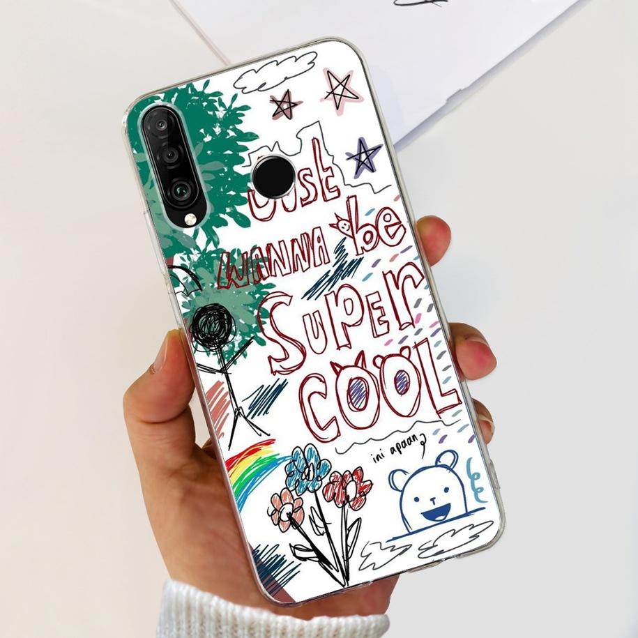 For Huawei P30 Lite Case 2020 Fashion Flower Bumper Soft Silicone Clear Cover For Huawei P30 Lite Pro Fundas P 30 P30Lite Hoesje