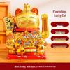 Ceramic Lucky Cat Figurine with Waving Hand – Customizable Gold Shop Gift for 2026 Opening Ceremony
