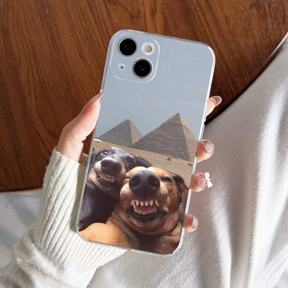 Funny Dog Cover Phone Case For iPhone 17 16 15 14 13 12 11 Pro Max Plus Mini Clear Soft Shell Thin Tpu