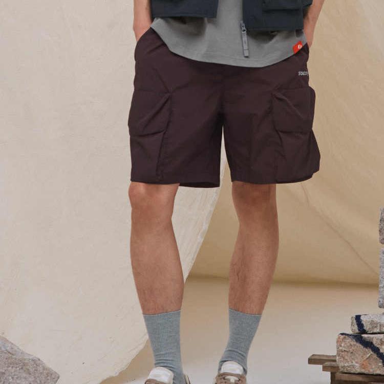 SAUCONY Natural Echo Fashion Soft Skin Friendly Versatile Work Shorts Unisex Shorts Burgundy SA3259HP43O-RD042