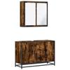 2 piece bathroom furniture set smoked oak wood based material