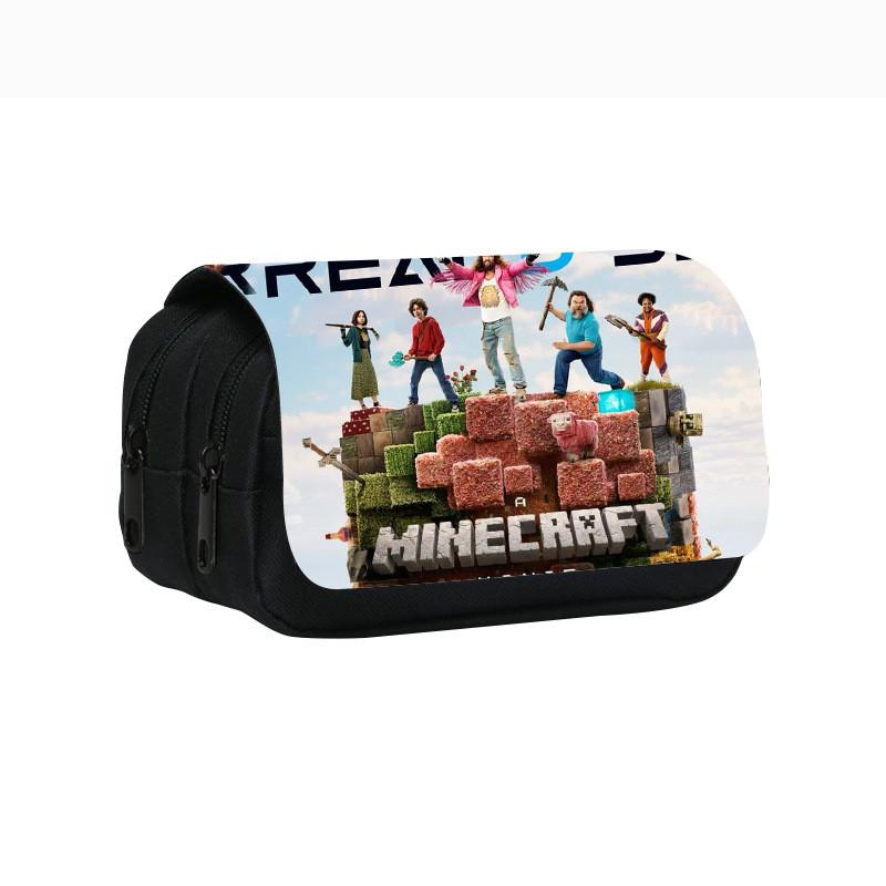 Minecraft Film Steve Henry Bedruckte Doppellagige Schüler-Schreibwarentasche Für Schüler Und Bürogebrauch