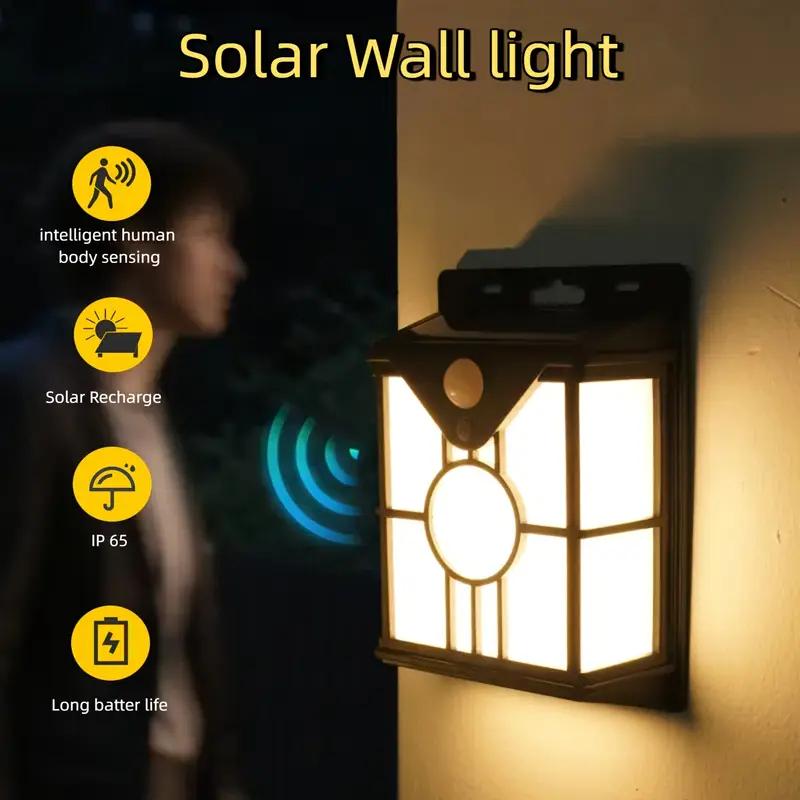 Waterproof Solar Sensor Light, Intelligent Sensing, No Power Outage In Rainy Days, Suitable for Safe Lighting In Courtyards, Gardens, Fences, Lanes