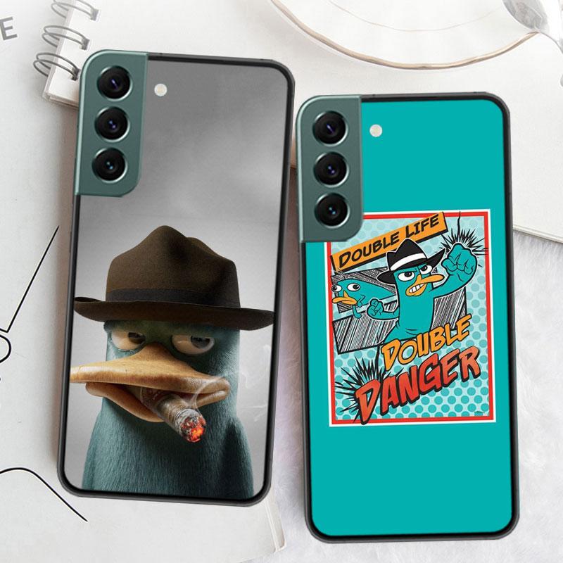 Cartoon Perry The Platypus Phone Case For Samsung Galaxy S22 S25 Ultra S21 S10 Plus S26 Edge S20 S23 S24 FE Cover Silicone S