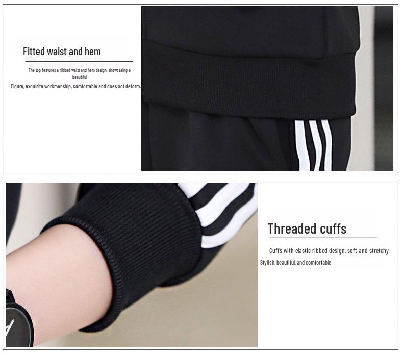 Trendy Three-Stripes Unisex Sports Suit: Customizable LOGO for Spring & Autumn