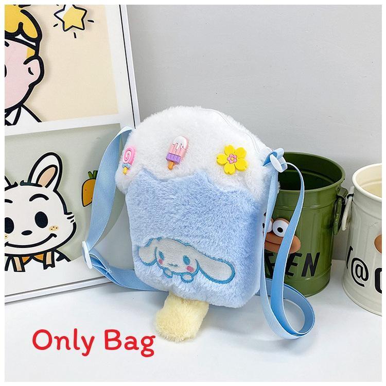 Plush Ice Melody Cream Pack Kids Crossbody Bag Cute Cartoon Style Purse Coin