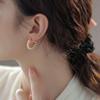 Korean Style Natural Freshwater Pearl Hoop Earrings - High-End, Simple, Small Earrings for Women