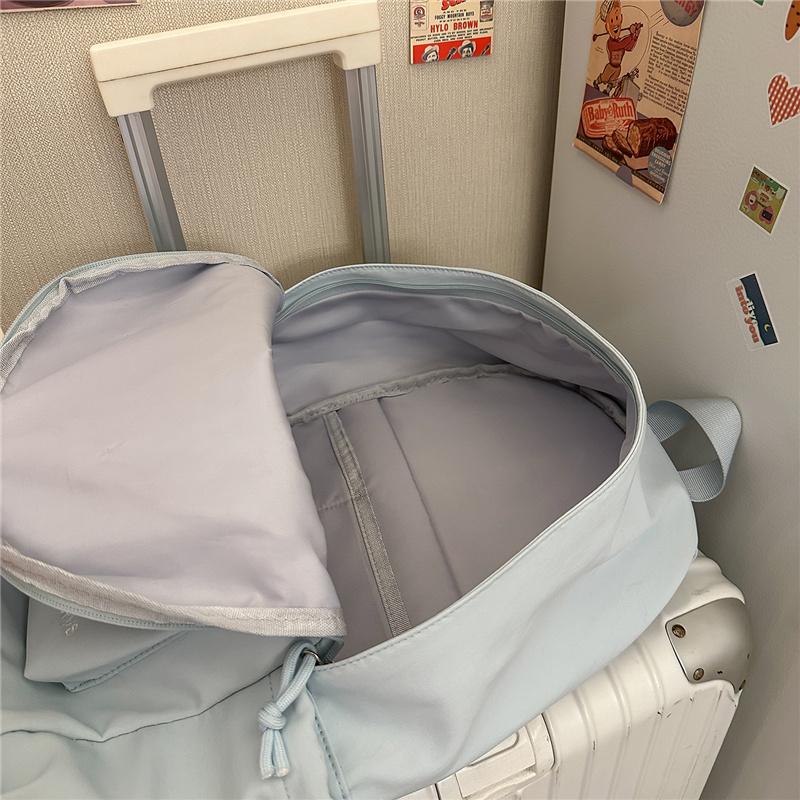 Solid Color Student Schoolbag Women's Backpack