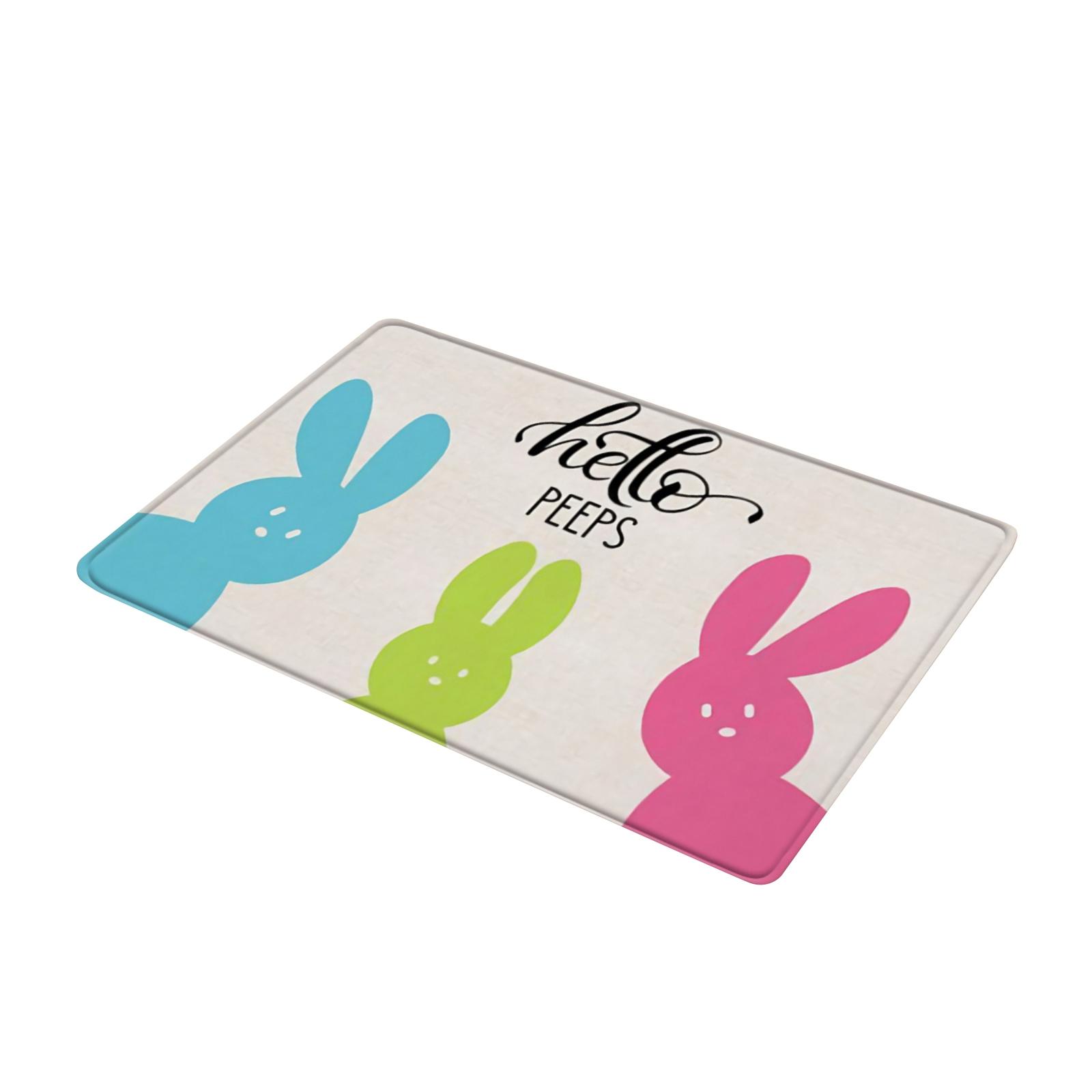 

Cute Easter Pattern Letter Print Floor Mat, Absorbent Foot Mat, Bedroom Living Room Non- Floor Mat, Entrance Mat, 40×60cm One Size