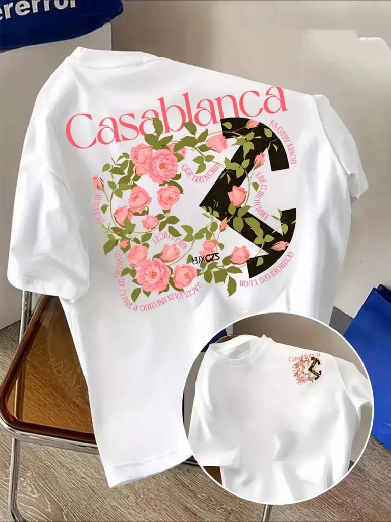 American Pure Cotton Printed Tshirts For Unisex And Unisex Shortsleeved Summer Sweatabsorbing And Breathable Fabric