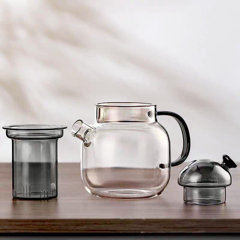 Japanese Style 680ml Heat Resistant Glass Teapots With Infuser Herbal Flower Tea Making Pot Kung Fu Tea Set Teaware