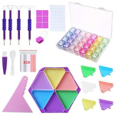 DIY Diamantmalerei Bohrerplatte & Stickpunktierstift Set mit 28 Fächern