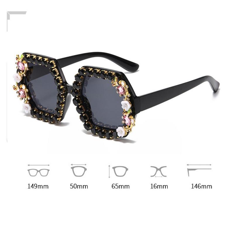 Nicht polarisierte neue Marke Luxus quadratische Sonnenbrille Frauen Diamant Kristall Strass Sonnenbrille Schattierungen